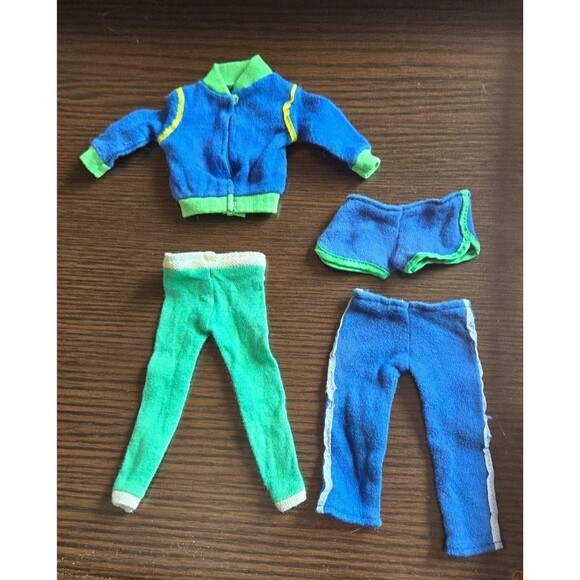 Vintage 1980s Barbie Ken? Clone Mod? Fashion Doll Clothes 4pc Lot Sweats Workout - Picture 5 of 16